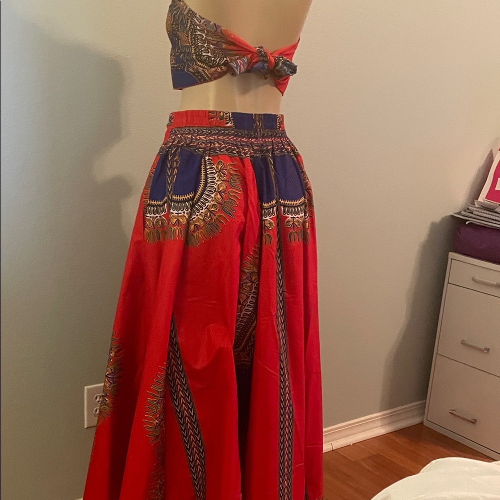 Elegant Red and Blue Women's Skirt